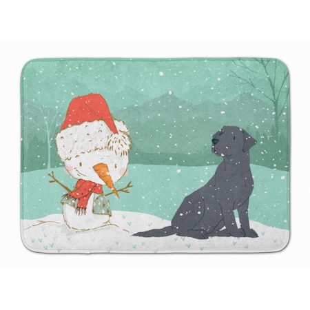 Carolines Treasures Black Labrador Snowman Christmas Machine Washable Memory Foam Mat CK2047RUG